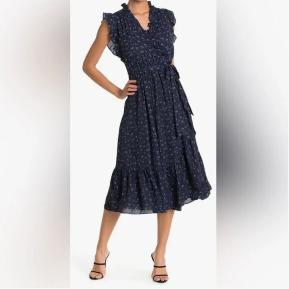 Kate Spade Navy Floral Midi Dress